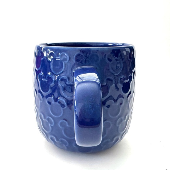Disney Coffee Mug Raised Mickey Icons Homestead Cobalt Blue 16oz - NWT - Picture 3 of 9